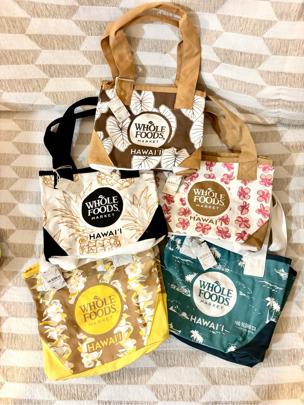 Whole Foods Hawaii Mini Canvas Totes By Tag Aloha